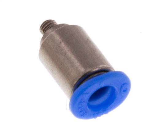 4mm x M 3 Steckverschraubung mit Außengewinde Stahl/POM NBR Innensechskant Kompaktbauweise [2 Stück]