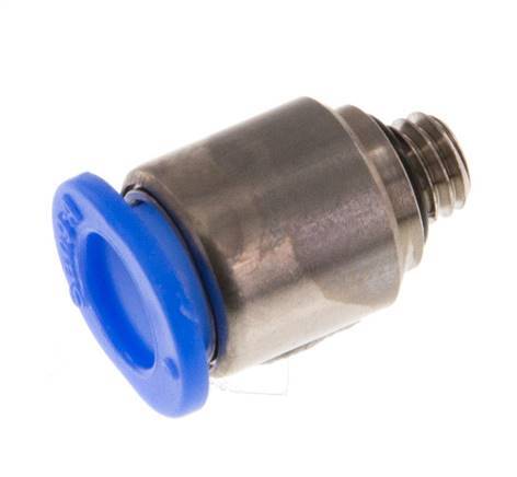 6mm x M 5 Steckverschraubung mit Außengewinde Messing/POM NBR Innensechskant Kompaktbauweise [5 Stück]