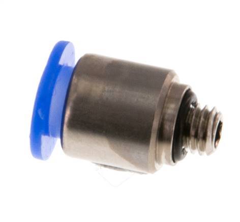 6mm x M 5 Steckverschraubung mit Außengewinde Messing/POM NBR Innensechskant Kompaktbauweise [5 Stück]