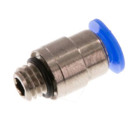 4mm x M 6 Steckverschraubung mit Außengewinde Messing/POM NBR Innensechskant Kompaktbauweise [2 Stück]