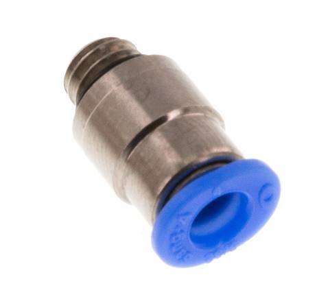 4mm x M 6 Steckverschraubung mit Außengewinde Messing/POM NBR Innensechskant Kompaktbauweise [2 Stück]