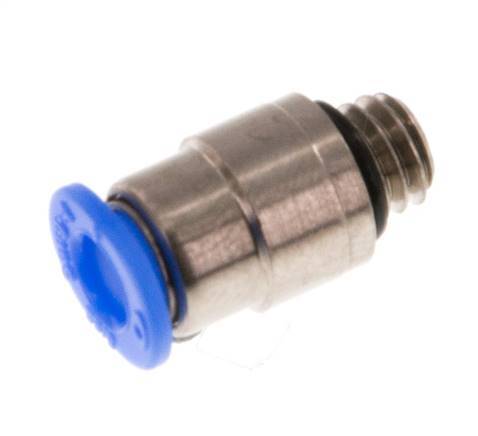 4mm x M 6 Steckverschraubung mit Außengewinde Messing/POM NBR Innensechskant Kompaktbauweise [2 Stück]