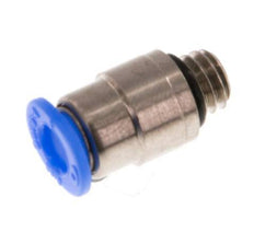 4mm x M 6 Steckverschraubung mit Außengewinde Messing/POM NBR Innensechskant Kompaktbauweise [2 Stück]