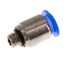 6mm x M 6 Steckverschraubung mit Außengewinde Messing/POM NBR Innensechskant Kompaktbauweise [2 Stück]