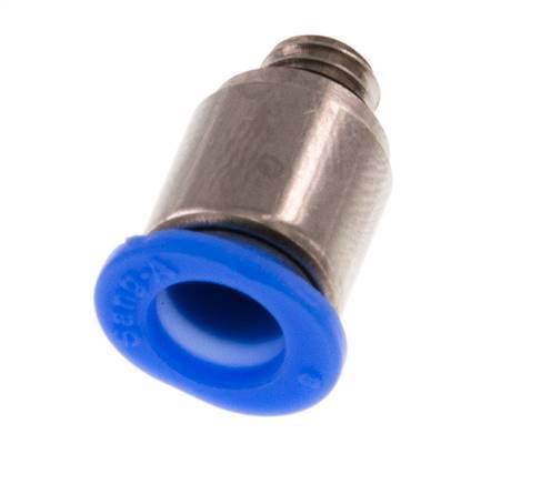 6mm x M 6 Steckverschraubung mit Außengewinde Messing/POM NBR Innensechskant Kompaktbauweise [2 Stück]