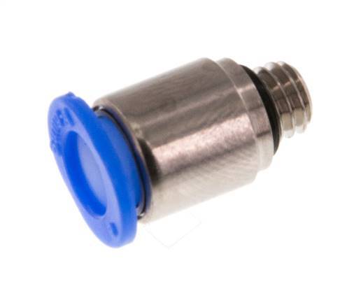 6mm x M 6 Steckverschraubung mit Außengewinde Messing/POM NBR Innensechskant Kompaktbauweise [2 Stück]