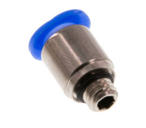 6mm x M 6 Steckverschraubung mit Außengewinde Messing/POM NBR Innensechskant Kompaktbauweise [2 Stück]