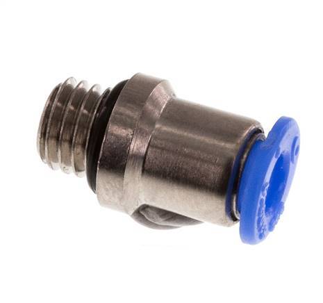 4mm x M 7 Steckverschraubung mit Außengewinde Messing/POM NBR Innensechskant Kompaktbauweise [5 Stück]