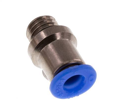 4mm x M 7 Steckverschraubung mit Außengewinde Messing/POM NBR Innensechskant Kompaktbauweise [5 Stück]