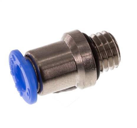 4mm x M 7 Steckverschraubung mit Außengewinde Messing/POM NBR Innensechskant Kompaktbauweise [5 Stück]