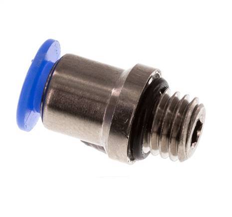 4mm x M 7 Steckverschraubung mit Außengewinde Messing/POM NBR Innensechskant Kompaktbauweise [5 Stück]