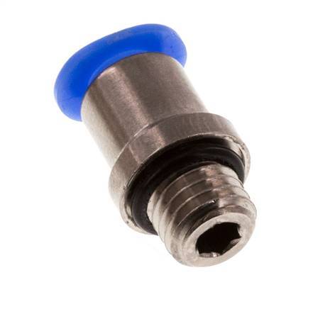 4mm x M 7 Steckverschraubung mit Außengewinde Messing/POM NBR Innensechskant Kompaktbauweise [5 Stück]