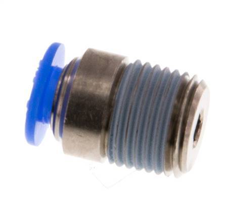 4mm x R1/8'' Steckverschraubung mit Außengewinde Messing/POM NBR Innensechskant Kompaktbauweise [5 Stück]