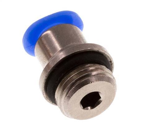 4mm x G1/8'' Steckverschraubung mit Außengewinde Messing/POM NBR Innensechskant Kompaktbauweise [5 Stück]