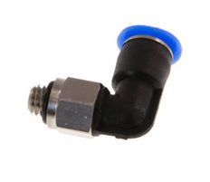 4mm x M 5 90Grad Winkel-Steckverschraubung mit Außengewinde Messing/PBT NBR kurze Hülse drehbar kompaktes Design [2 Stück]