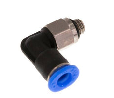 4mm x M 5 90Grad Winkel-Steckverschraubung mit Außengewinde Messing/PBT NBR kurze Hülse drehbar kompaktes Design [2 Stück]