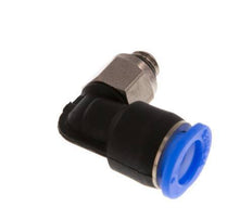 6mm x M 5 90Grad Winkel-Steckverschraubung mit Außengewinde Messing/PBT NBR kurze Hülse drehbar kompaktes Design [2 Stück]