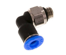 4mm x M 6 90° Winkel-Steckverschraubung mit Außengewinde Messing/PBT NBR kurze Hülse drehbar kompaktes Design [2 Stück]