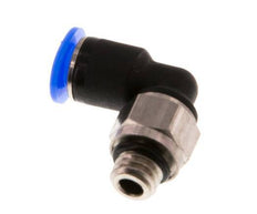 4mm x M 6 90° Winkel-Steckverschraubung mit Außengewinde Messing/PBT NBR kurze Hülse drehbar kompaktes Design [2 Stück]