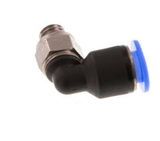 6mm x M 6 90° Winkel-Steckverschraubung mit Außengewinde Messing/PBT NBR kurze Hülse drehbar kompaktes Design [2 Stück]
