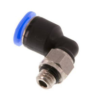 6mm x M 6 90° Winkel-Steckverschraubung mit Außengewinde Messing/PBT NBR kurze Hülse drehbar kompaktes Design [2 Stück]