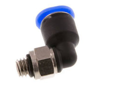 6mm x M 6 90° Winkel-Steckverschraubung mit Außengewinde Messing/PBT NBR kurze Hülse drehbar kompaktes Design [2 Stück]