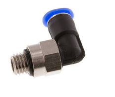 4mm x M 7 90° Winkel-Steckverschraubung mit Außengewinde Messing/PBT NBR kurze Hülse drehbar kompaktes Design [2 Stück]