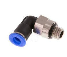 4mm x M 7 90° Winkel-Steckverschraubung mit Außengewinde Messing/PBT NBR kurze Hülse drehbar kompaktes Design [2 Stück]