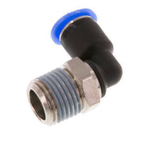 4mm x R1/8'' 90deg Winkel-Steckverschraubung mit Außengewinde Messing/PBT NBR Kurze Hülse Drehbares Kompaktdesign [2 Stück]