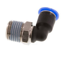 4mm x R1/8'' 90deg Winkel-Steckverschraubung mit Außengewinde Messing/PBT NBR Kurze Hülse Drehbares Kompaktdesign [2 Stück]