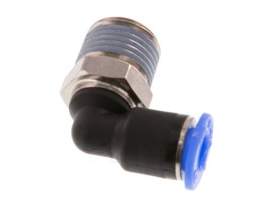 4mm x R1/8'' 90deg Winkel-Steckverschraubung mit Außengewinde Messing/PBT NBR Kurze Hülse Drehbares Kompaktdesign [2 Stück]