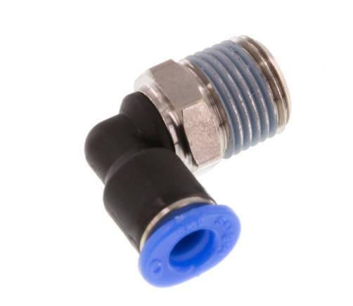 4mm x R1/8'' 90deg Winkel-Steckverschraubung mit Außengewinde Messing/PBT NBR Kurze Hülse Drehbares Kompaktdesign [2 Stück]