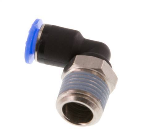 4mm x R1/8'' 90deg Winkel-Steckverschraubung mit Außengewinde Messing/PBT NBR Kurze Hülse Drehbares Kompaktdesign [2 Stück]