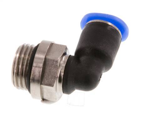 4mm x G1/8'' 90deg Winkel-Steckverschraubung mit Außengewinde Messing/PBT NBR Kurzhülse Drehbares Kompaktdesign [2 Stück]