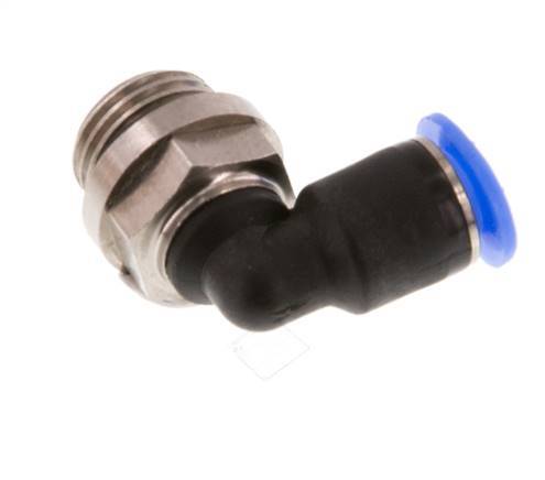 4mm x G1/8'' 90deg Winkel-Steckverschraubung mit Außengewinde Messing/PBT NBR Kurzhülse Drehbares Kompaktdesign [2 Stück]