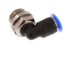4mm x G1/8'' 90deg Winkel-Steckverschraubung mit Außengewinde Messing/PBT NBR Kurzhülse Drehbares Kompaktdesign [2 Stück]