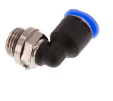 6mm x G1/8'' 90deg Winkel-Steckverschraubung mit Außengewinde Messing/PBT NBR Kurzhülse Drehbares Kompaktdesign [2 Stück]