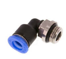 6mm x G1/8'' 90deg Winkel-Steckverschraubung mit Außengewinde Messing/PBT NBR Kurzhülse Drehbares Kompaktdesign [2 Stück]