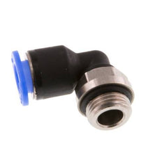 6mm x G1/8'' 90deg Winkel-Steckverschraubung mit Außengewinde Messing/PBT NBR Kurzhülse Drehbares Kompaktdesign [2 Stück]