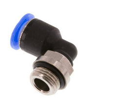 6mm x G1/8'' 90deg Winkel-Steckverschraubung mit Außengewinde Messing/PBT NBR Kurzhülse Drehbares Kompaktdesign [2 Stück]