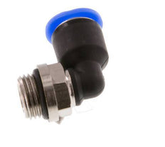 6mm x G1/8'' 90deg Winkel-Steckverschraubung mit Außengewinde Messing/PBT NBR Kurzhülse Drehbares Kompaktdesign [2 Stück]