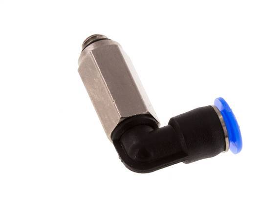 4mm x M 5 90Grad Winkel-Steckverschraubung mit Außengewinde Messing/PBT NBR lange Hülse drehbar kompaktes Design [2 Stück]