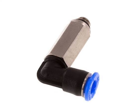 4mm x M 5 90Grad Winkel-Steckverschraubung mit Außengewinde Messing/PBT NBR lange Hülse drehbar kompaktes Design [2 Stück]