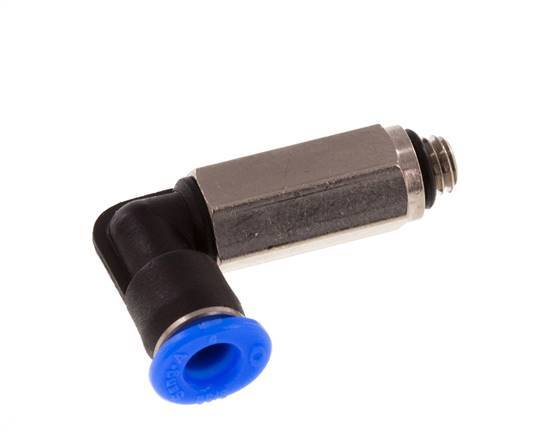 4mm x M 5 90Grad Winkel-Steckverschraubung mit Außengewinde Messing/PBT NBR lange Hülse drehbar kompaktes Design [2 Stück]