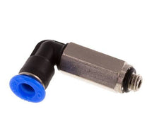 4mm x M 5 90Grad Winkel-Steckverschraubung mit Außengewinde Messing/PBT NBR lange Hülse drehbar kompaktes Design [2 Stück]