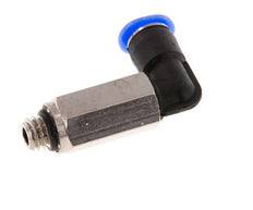 4mm x M 6 90° Winkel-Steckverschraubung mit Außengewinde Messing/PBT NBR lange Hülse drehbar kompaktes Design [2 Stück]