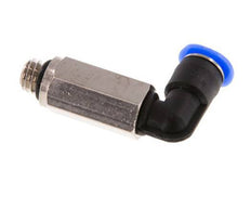 4mm x M 6 90° Winkel-Steckverschraubung mit Außengewinde Messing/PBT NBR lange Hülse drehbar kompaktes Design [2 Stück]