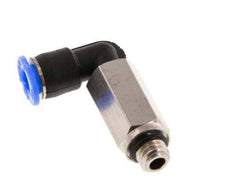 4mm x M 6 90° Winkel-Steckverschraubung mit Außengewinde Messing/PBT NBR lange Hülse drehbar kompaktes Design [2 Stück]