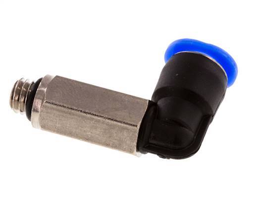 6mm x M 6 90deg Elbow Push-in Fitting with Male Threads Brass/PBT NBR Long Sleeve Rotatable Compact Design [2 Pieces]