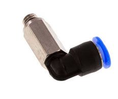 6mm x M 6 90° Winkel-Steckverschraubung mit Außengewinde Messing/PBT NBR lange Hülse drehbar kompaktes Design [2 Stück]